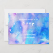 Je Suis BLUE WATERCOLOR Bat mitzvah Invitation (Devant)