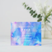 Je Suis BLUE WATERCOLOR Bat mitzvah Invitation (Debout devant)