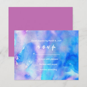 Je Suis BLUE WATERCOLOR Bat mitzvah Invitation