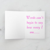 Je suis carte désolée et ainsi-désolée (Intérieur)