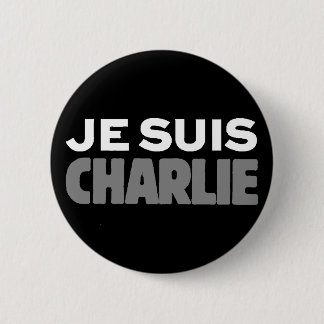 Je Suis Charlie - Ik ben Charlie Black Ronde Button 5,7 Cm