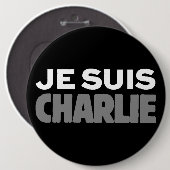Je Suis Charlie - Ik ben Charlie Black Ronde Button 6,0 Cm (Voorkant /achterkant)