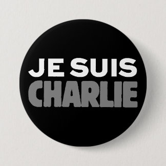 Je Suis Charlie - Ik ben Charlie Black Ronde Button 7,6 Cm