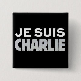 Je Suis Charlie Vierkante Button 5,1 Cm