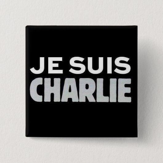 Je Suis Charlie Vierkante Button 5,1 Cm (Voorkant)