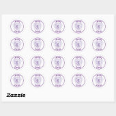 Je suis dans le Sticker rond violet C14-Carbon Dat (Feuille)