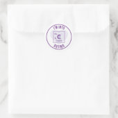 Je suis dans le Sticker rond violet C14-Carbon Dat (Sac)