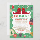 Je suis de retour Noël Elf Arrivée Carte Lettre (Devant)