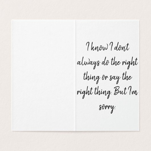 Je suis Désolé Carte (Inside Unfolded)