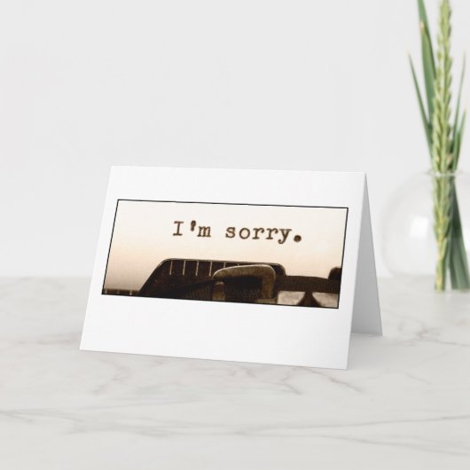 Je suis désolé carte (Devant)