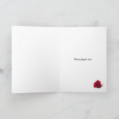Je suis désolé carte avec une rose rouge (Intérieur)