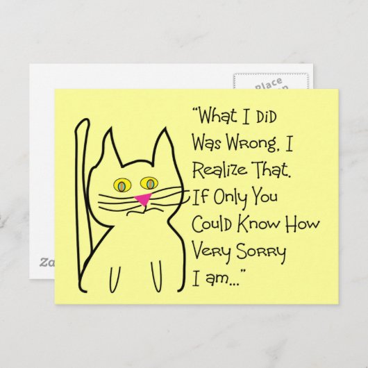"Je suis désolé" Cartes de voeux - Conception de c (Devant / Derrière)