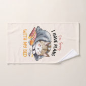 Je suis désolé, j'ai des plans avec mon lit - Chat (Serviette à main)