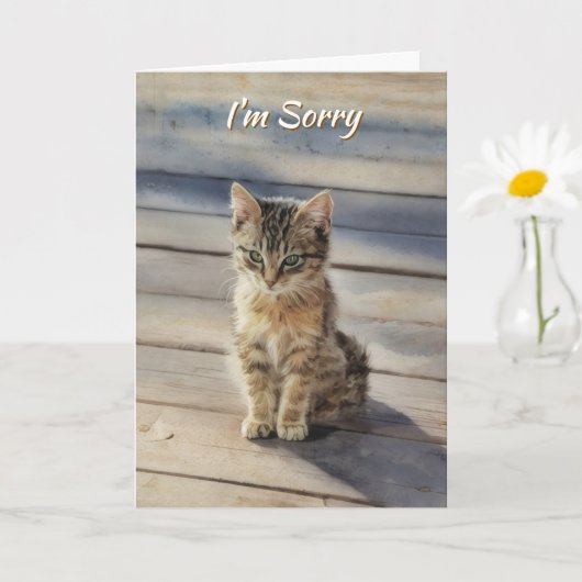 Je Suis Désolé Mignon Chaton Carte Féline (Petite plante)