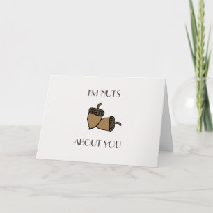 Je suis dingue de vous carte Valentines noisette