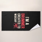 Je Suis Drummer Créé Pour Adorer (Serviette de bain)