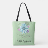 Je suis équipé sac à fleurs vert menthe (Dos)