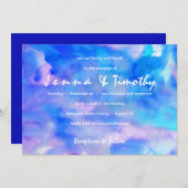 JE SUIS Faire-part de mariage DE COULEUR D'EAU BLE (Devant / Derrière)