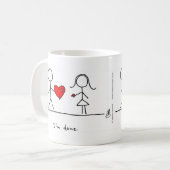 "Je suis fait." Tasse par des coeurs et tous (Devant gauche)