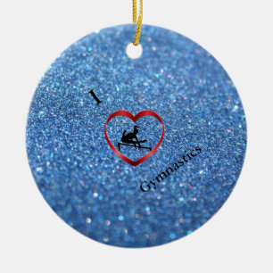 Je suis fan de Gymnastique Ornement Bleu Pailleté