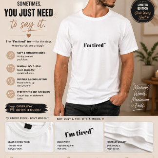 Je suis fatigué T-shirt pour hommes | Tee graphiqu
