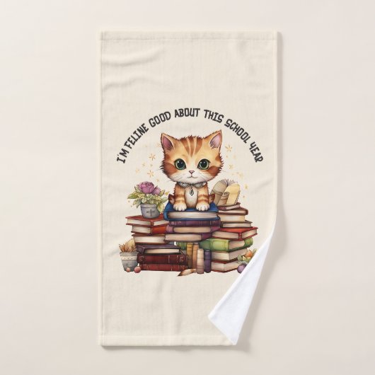 Je suis Feline bon pour cette année scolaire (Serviette à main)