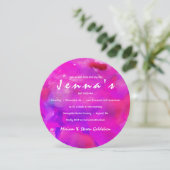 Je suis FUSHIA WATERCOLOR Bat mitzvah Invitation (Debout devant)