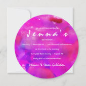 Je suis FUSHIA WATERCOLOR Bat mitzvah Invitation (Devant)
