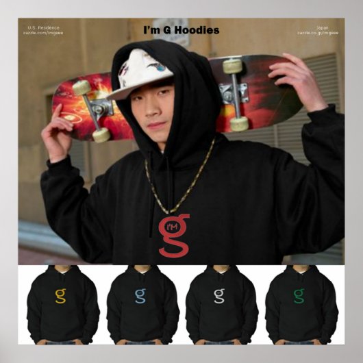 Je suis G Poster de sweats à capuche (Devant)