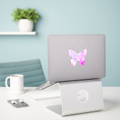 Je Suis Gratuit Sticker Papillon En Marbre Rose Vi (Ordinateur portable sur le bureau)