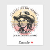 Je suis ici pour le sticker vinyle cowboys (Feuille)