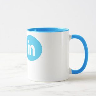 "Je suis #in" - gazouillement et tasse de LinkedIn
