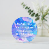 Je suis invitation BLEUE de bat mitzvah (Debout devant)