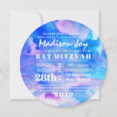 Je suis invitation BLEUE de bat mitzvah (Devant)