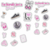 Je suis juste un sticker pour fille Vinyl Sticker (Devant)