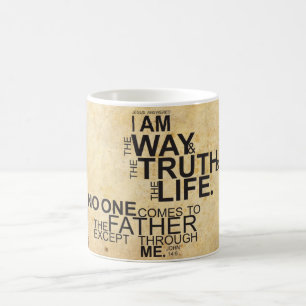 Je suis la manière la vérité et la tasse de la