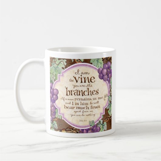 Je suis la tasse d'écriture sainte de vigne (Gauche)