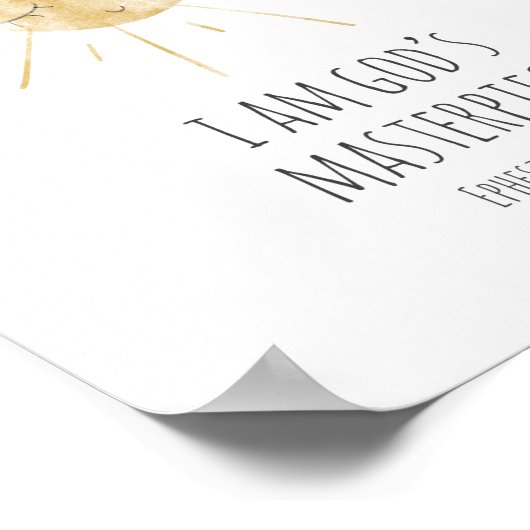 Je suis le Chef-d'œuvre de Dieu Affiche de verset (Coin)