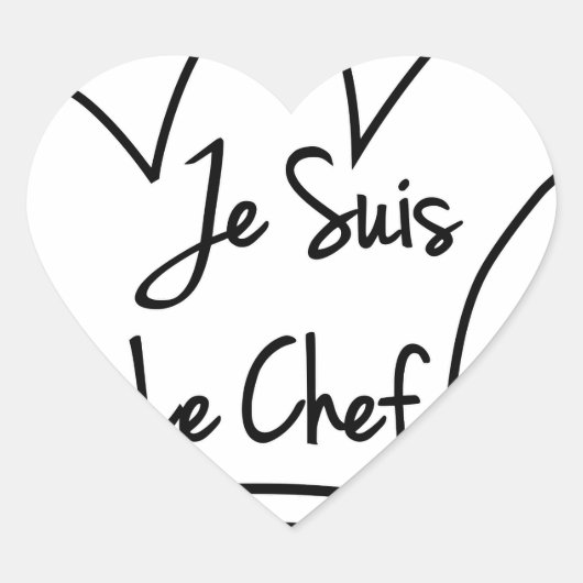 Je Suis Le Chef Hart Sticker (Voorkant)