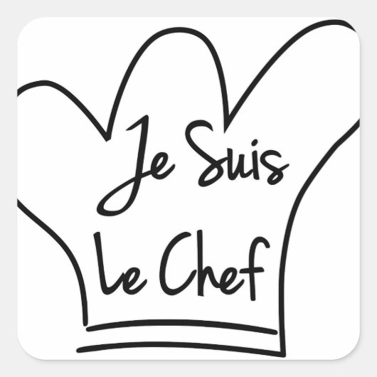 Je Suis Le Chef Vierkante Sticker (Voorkant)
