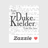 Je suis le duc de Kielder, autocollant (Feuille)