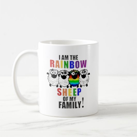 Je Suis Le Mouton Arc-En-Ciel De La Mug De Café Fa (Gauche)