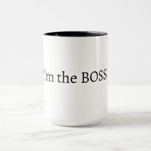 "Je suis le PATRON" Tasse à café minimaliste noir