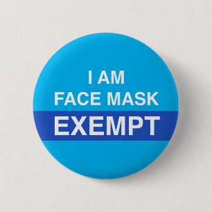 Je Suis Masque Visage Exempté Bouton Pin Badge