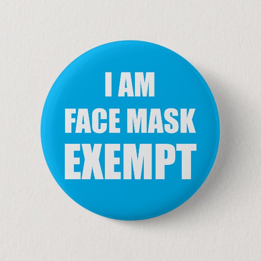Je Suis Masque Visage Exempté Bouton Pin Badge (Devant)
