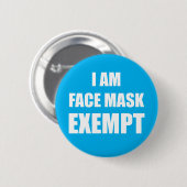 Je Suis Masque Visage Exempté Bouton Pin Badge (Devant & derrière)
