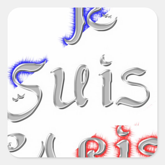 Je suis Paris Art Print Vierkante Sticker (Voorkant)
