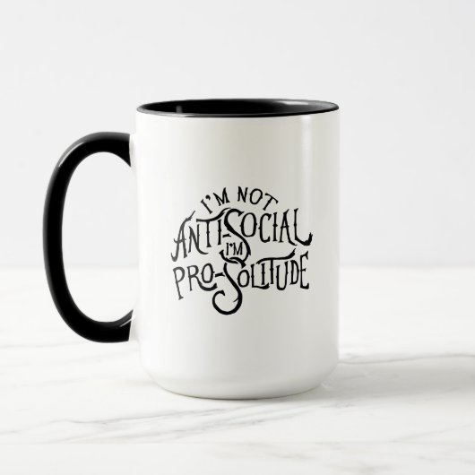 Je suis Pro-Solitude Deux Tons Mug 15oz (Gauche)