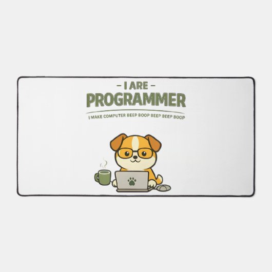 Je Suis Programmeur Beep Boop Tapis de Bureau Drôl (Recto)