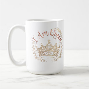 Je Suis Reine Couronne Fleurie Rose Gold Mug